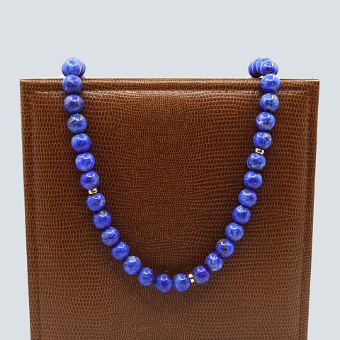 Long necklace of lapis lazuli with clasp of 14k gold Long necklace of lapis lazuli with clasp of 14k gold
